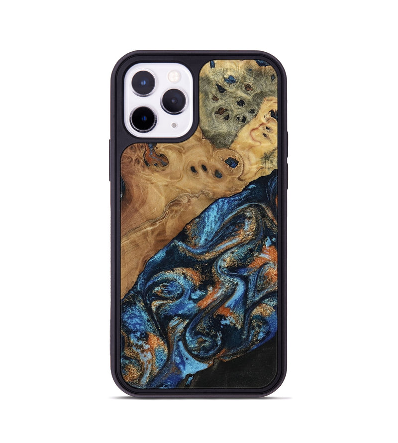 iPhone 11 Pro Wood Phone Case - Kanye (Teal & Gold, 802455)