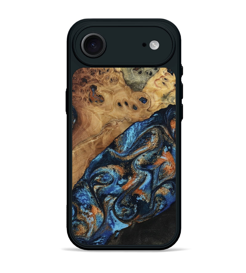 iPhone 17 Air Wood Phone Case - Kanye (Teal & Gold, 802455)