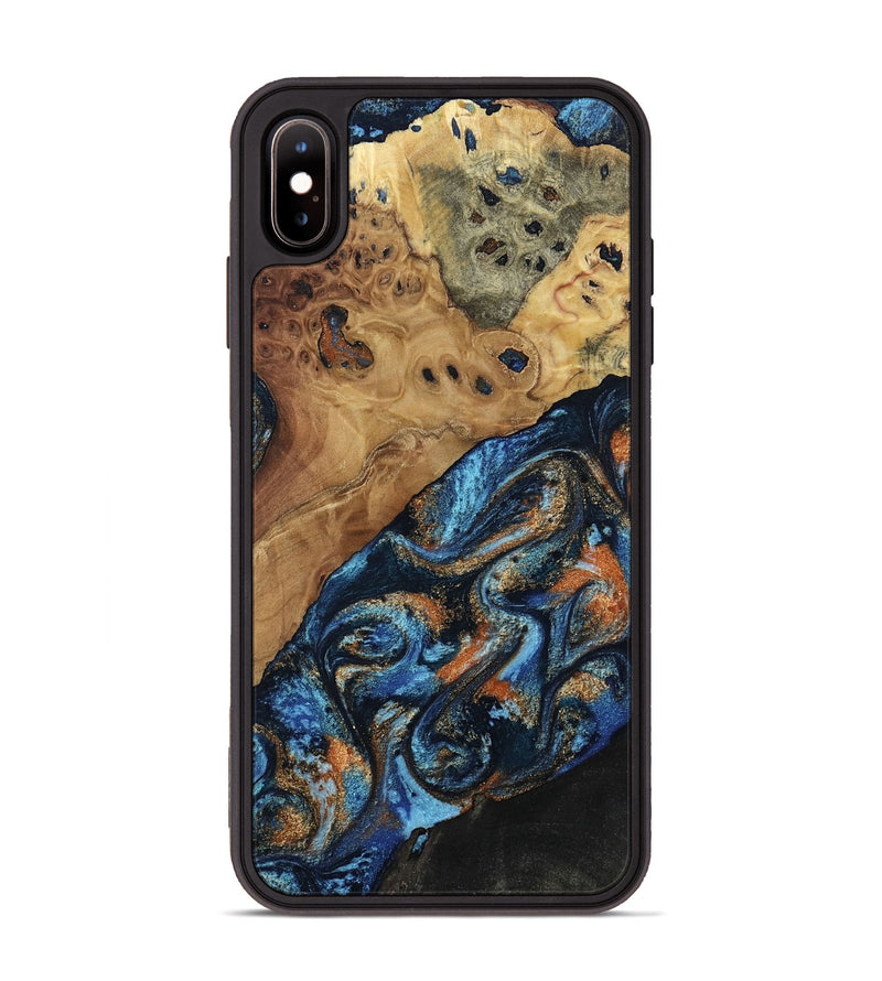 iPhone Xs Max Wood Phone Case - Kanye (Teal & Gold, 802455)