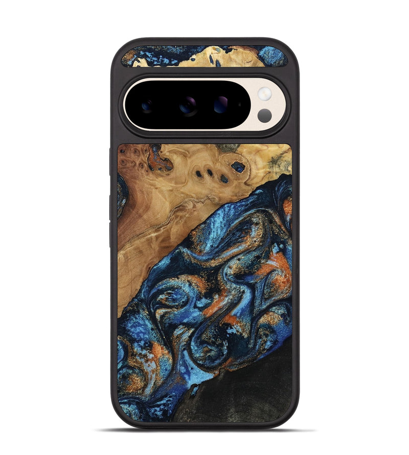 Pixel 10 Wood Phone Case - Kanye (Teal & Gold, 802455)
