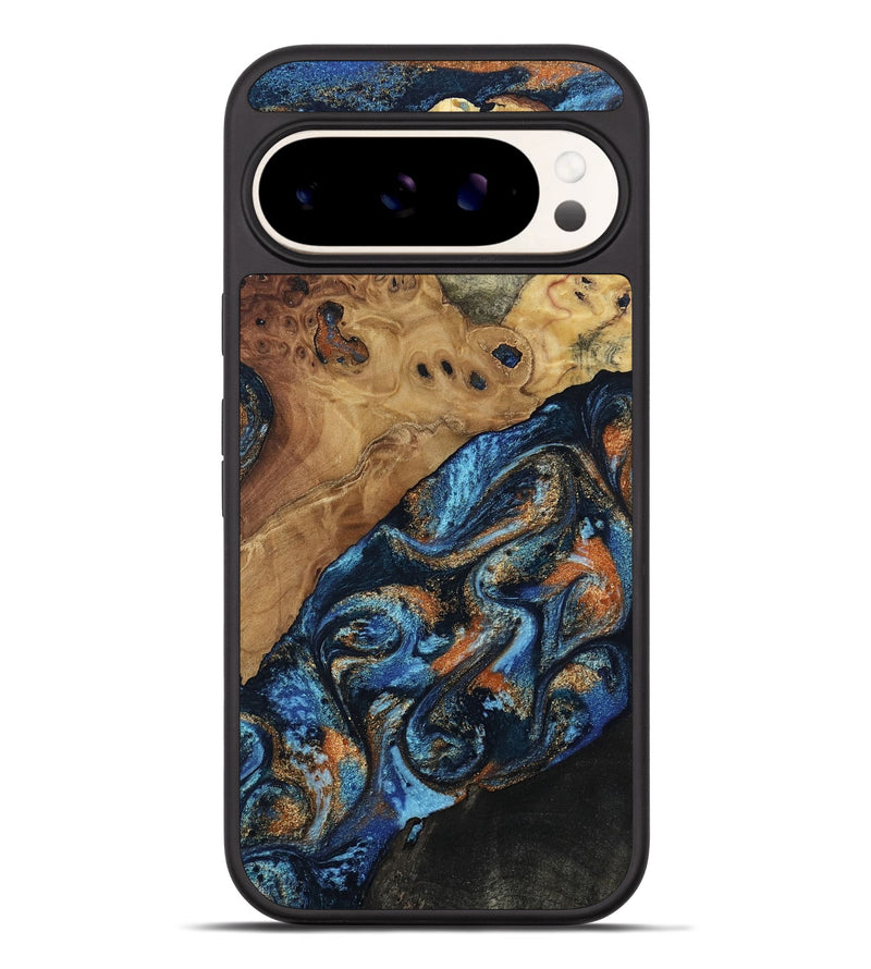 Pixel 9 Pro XL Wood Phone Case - Kanye (Teal & Gold, 802455)