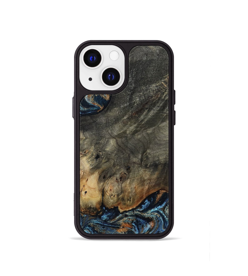iPhone 13 mini Wood Phone Case - Arlo (Teal & Gold, 802456)