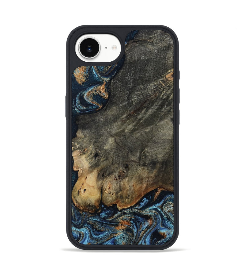 iPhone 16e Wood Phone Case - Arlo (Teal & Gold, 802456)