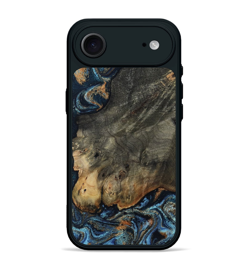 iPhone 17 Air Wood Phone Case - Arlo (Teal & Gold, 802456)