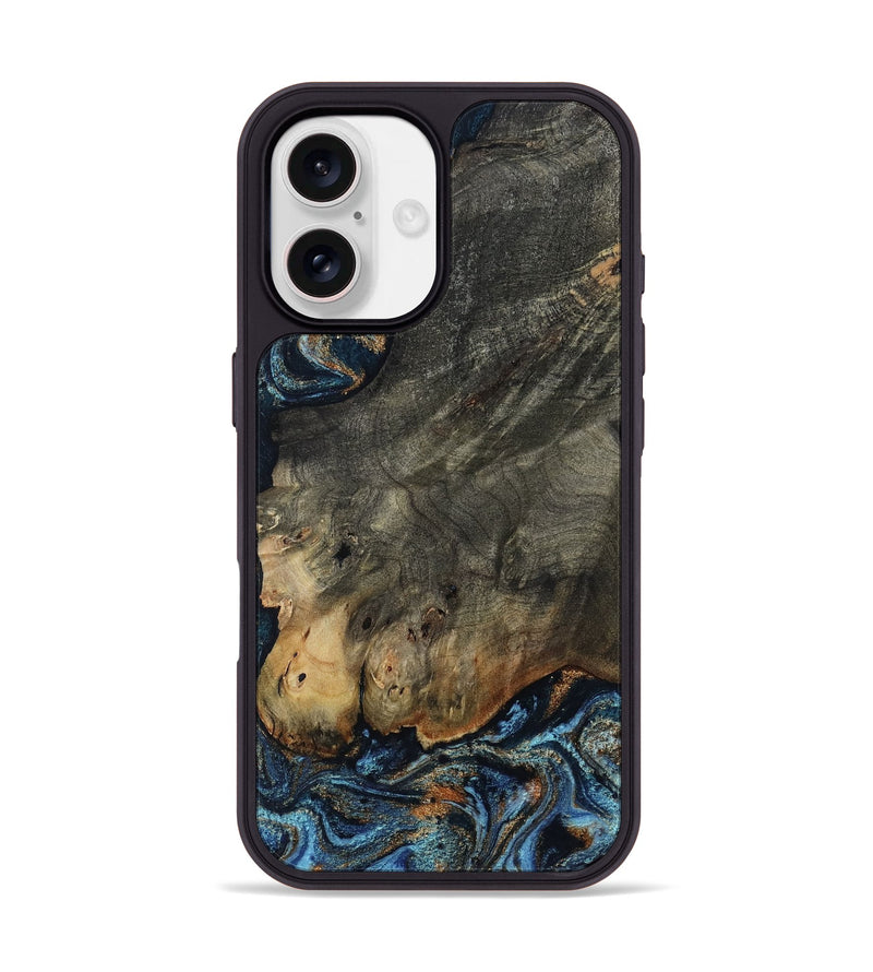 iPhone 17 Wood Phone Case - Arlo (Teal & Gold, 802456)