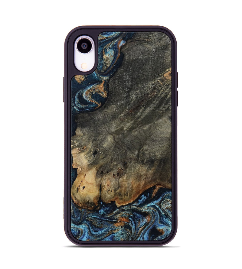 iPhone Xr Wood Phone Case - Arlo (Teal & Gold, 802456)