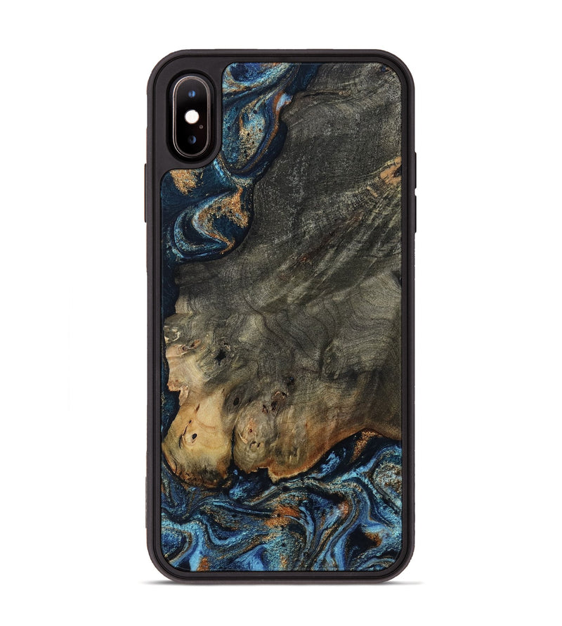iPhone Xs Max Wood Phone Case - Arlo (Teal & Gold, 802456)
