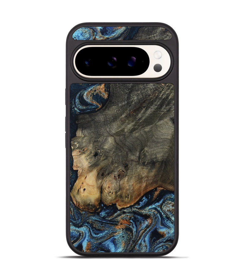 Pixel 9 Wood Phone Case - Arlo (Teal & Gold, 802456)