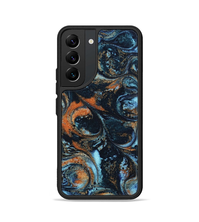 Galaxy S22 ResinArt Phone Case - Roseann (Teal & Gold, 802457)