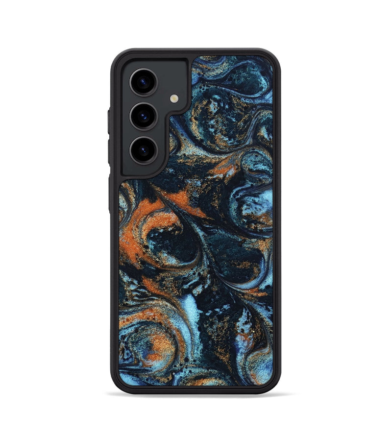 Galaxy S24 ResinArt Phone Case - Roseann (Teal & Gold, 802457)