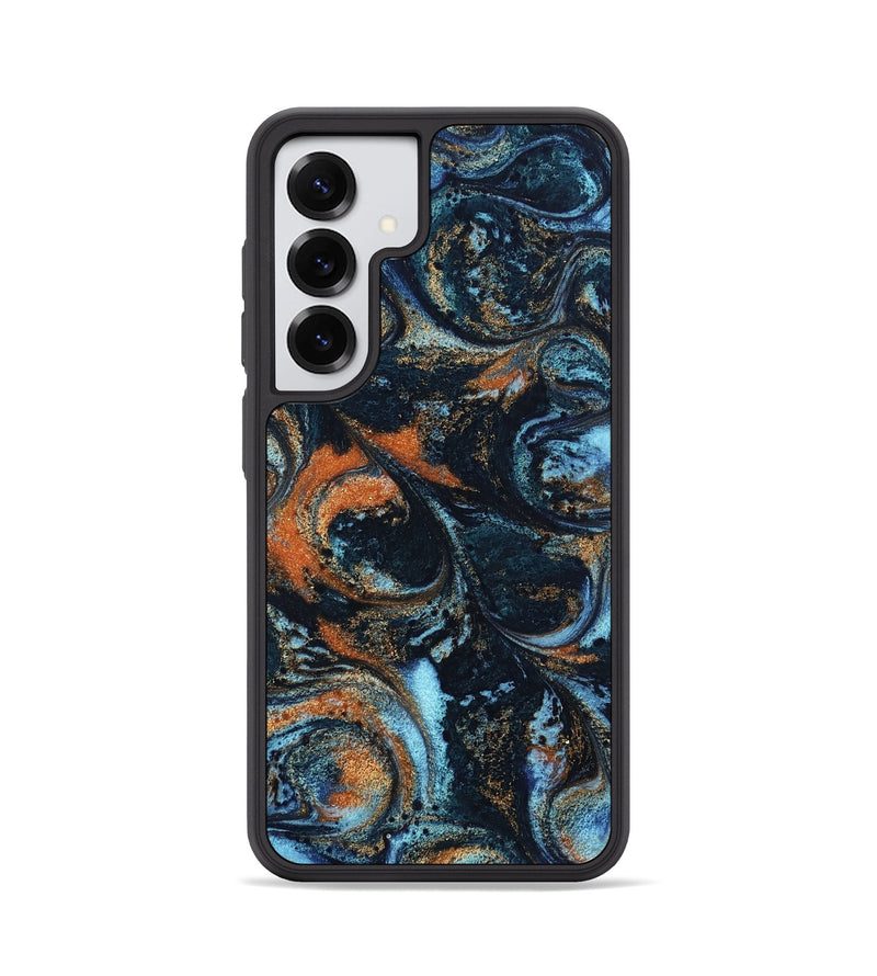 Galaxy S25 ResinArt Phone Case - Roseann (Teal & Gold, 802457)