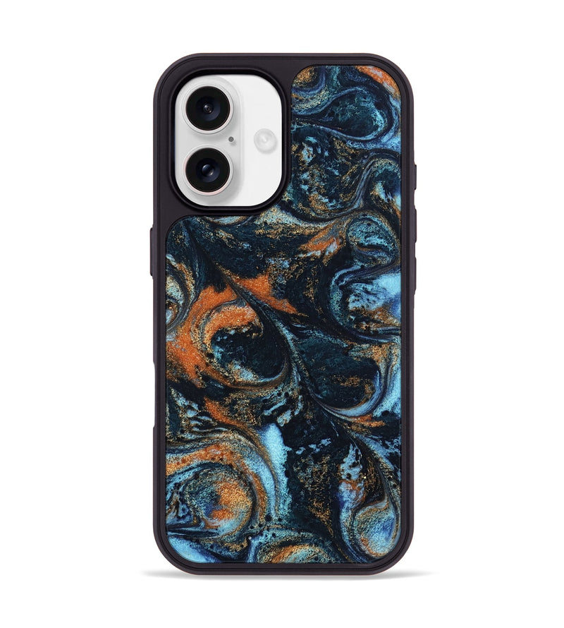 iPhone 17 ResinArt Phone Case - Roseann (Teal & Gold, 802457)