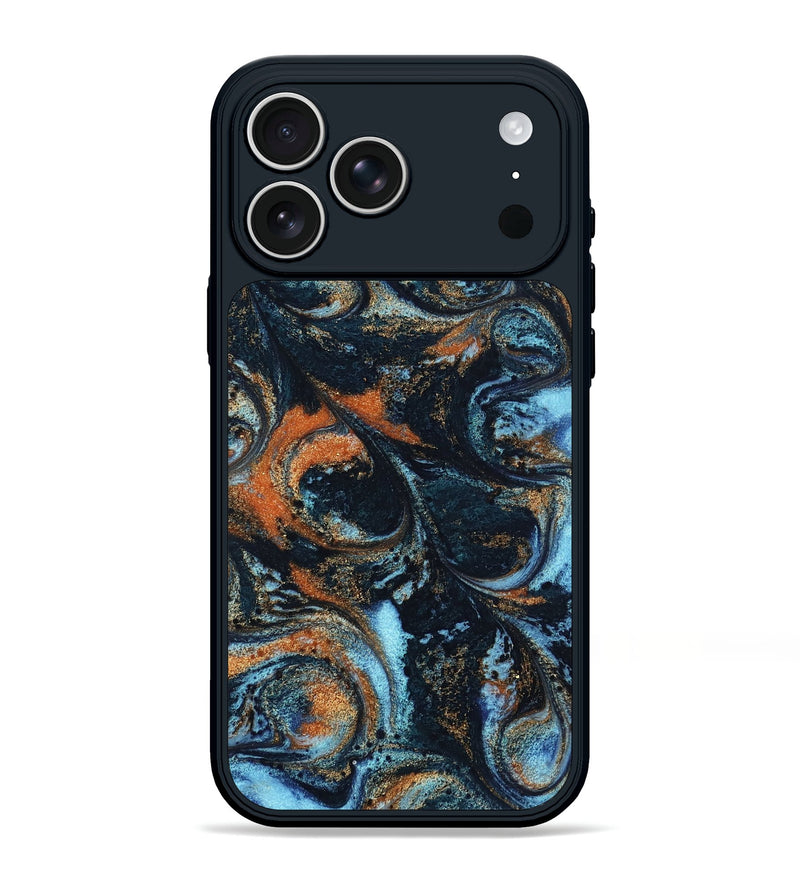 iPhone 17 Pro Max ResinArt Phone Case - Roseann (Teal & Gold, 802457)