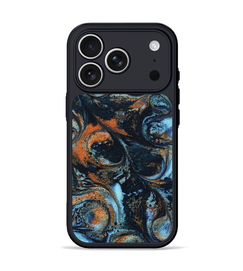 iPhone 17 Pro ResinArt Phone Case - Roseann (Teal & Gold, 802457)