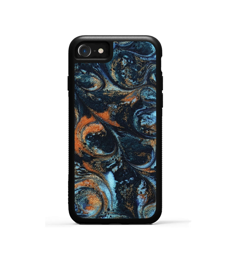 iPhone SE ResinArt Phone Case - Roseann (Teal & Gold, 802457)