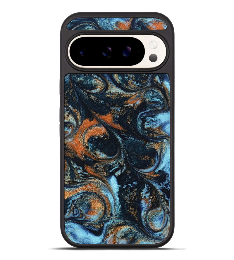 Pixel 10 Pro XL ResinArt Phone Case - Roseann (Teal & Gold, 802457)