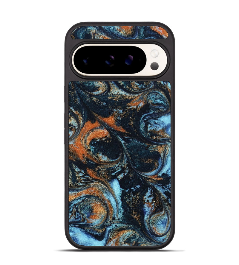 Pixel 9 ResinArt Phone Case - Roseann (Teal & Gold, 802457)