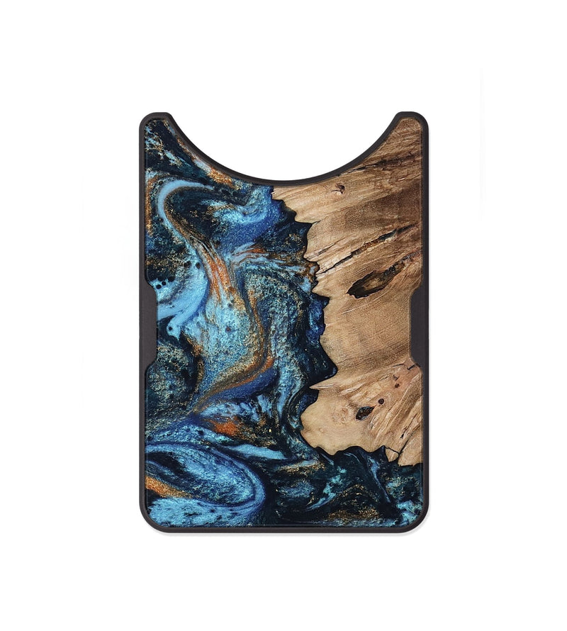 Alloy Wood Wallet - Stacy (Teal & Gold, 802458)