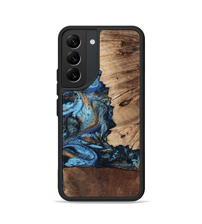 Galaxy S22 Wood Phone Case - Stacy (Teal & Gold, 802458)