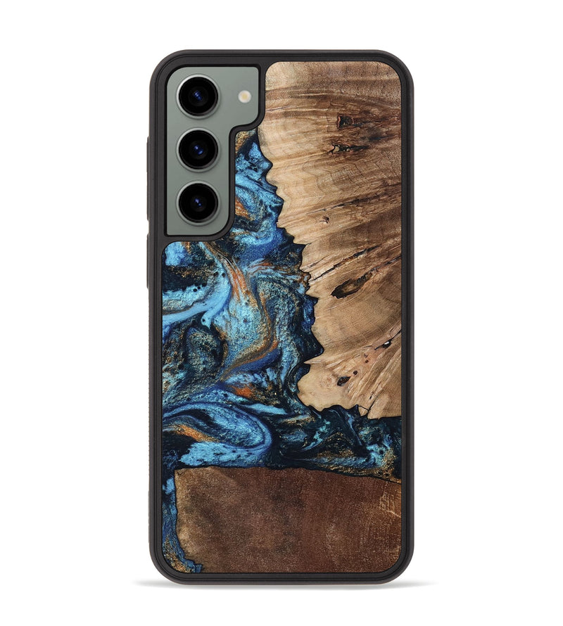 Galaxy S23 Plus Wood Phone Case - Stacy (Teal & Gold, 802458)