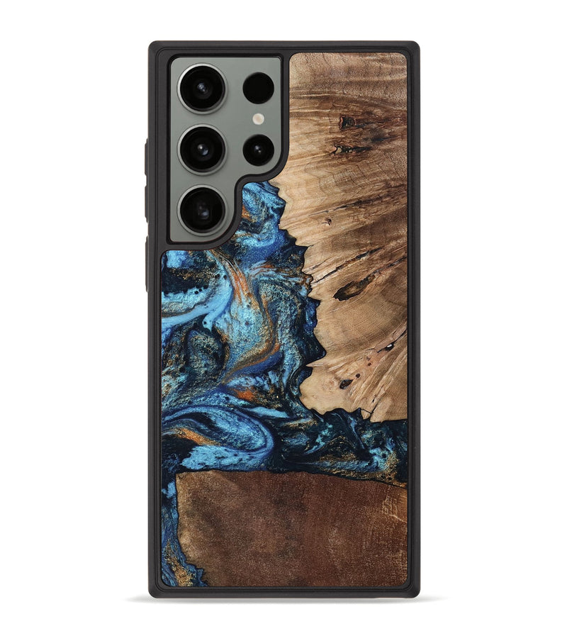 Galaxy S23 Ultra Wood Phone Case - Stacy (Teal & Gold, 802458)