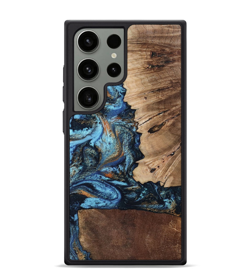 Galaxy S24 Ultra Wood Phone Case - Stacy (Teal & Gold, 802458)