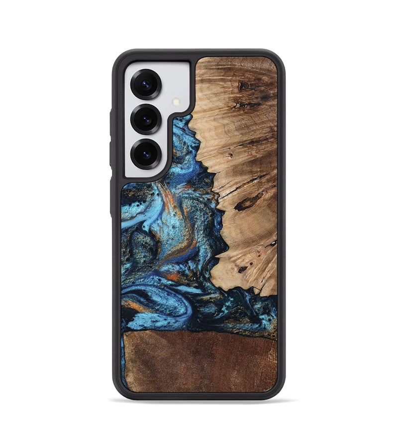 Galaxy S25 Wood Phone Case - Stacy (Teal & Gold, 802458)