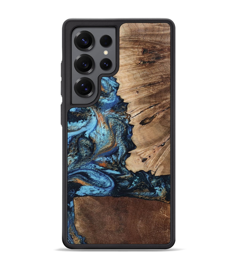 Galaxy S25 Ultra Wood Phone Case - Stacy (Teal & Gold, 802458)