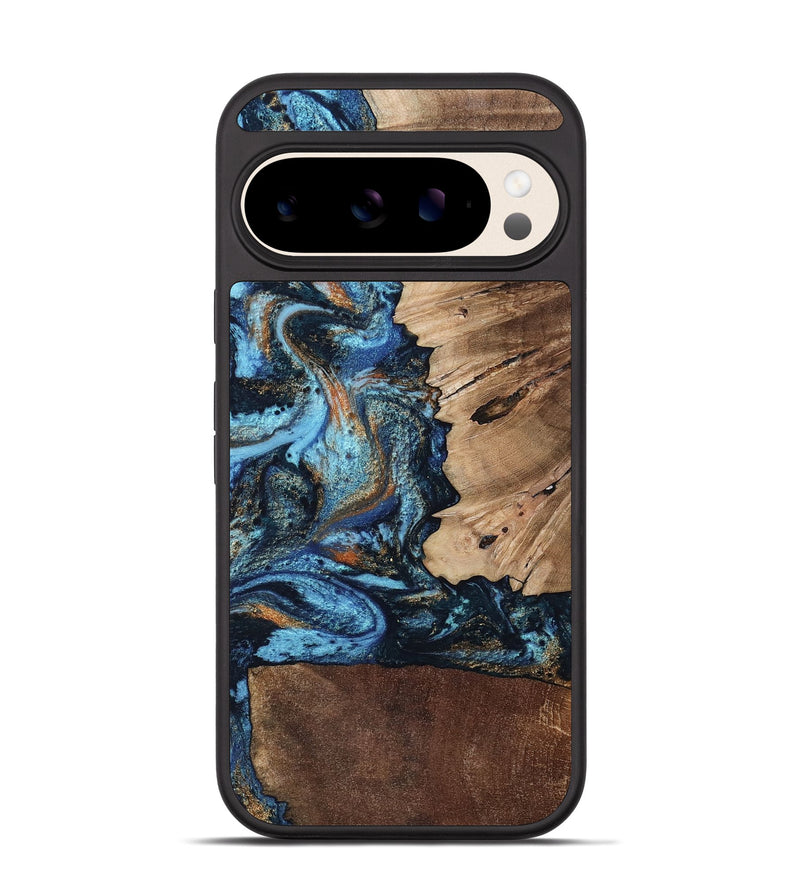 Pixel 10 Wood Phone Case - Stacy (Teal & Gold, 802458)