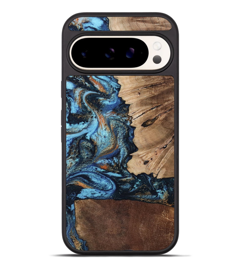 Pixel 9 Pro XL Wood Phone Case - Stacy (Teal & Gold, 802458)