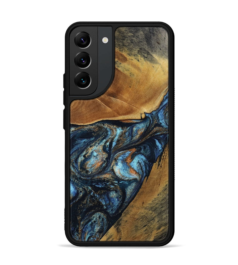Galaxy S22 Plus Wood Phone Case - Bonny (Teal & Gold, 802459)
