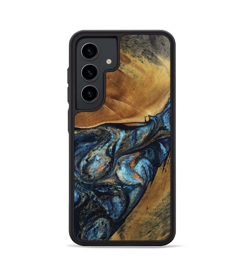 Galaxy S24 Wood Phone Case - Bonny (Teal & Gold, 802459)