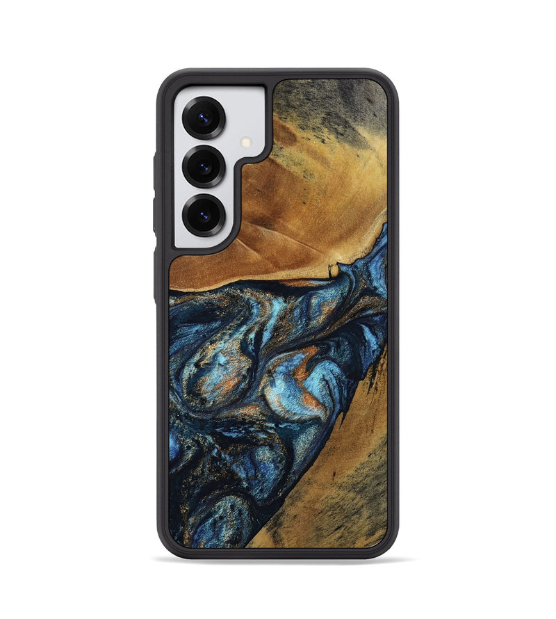 Galaxy S25 Wood Phone Case - Bonny (Teal & Gold, 802459)