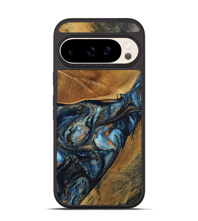 Pixel 10 Wood Phone Case - Bonny (Teal & Gold, 802459)