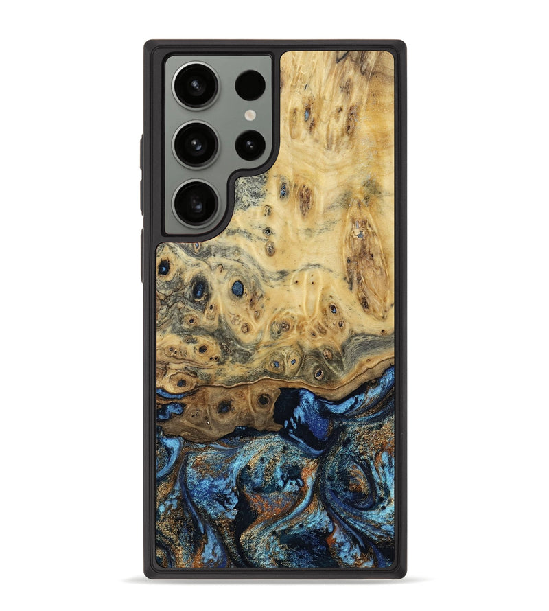 Galaxy S23 Ultra Wood Phone Case - Matilda (Teal & Gold, 802460)