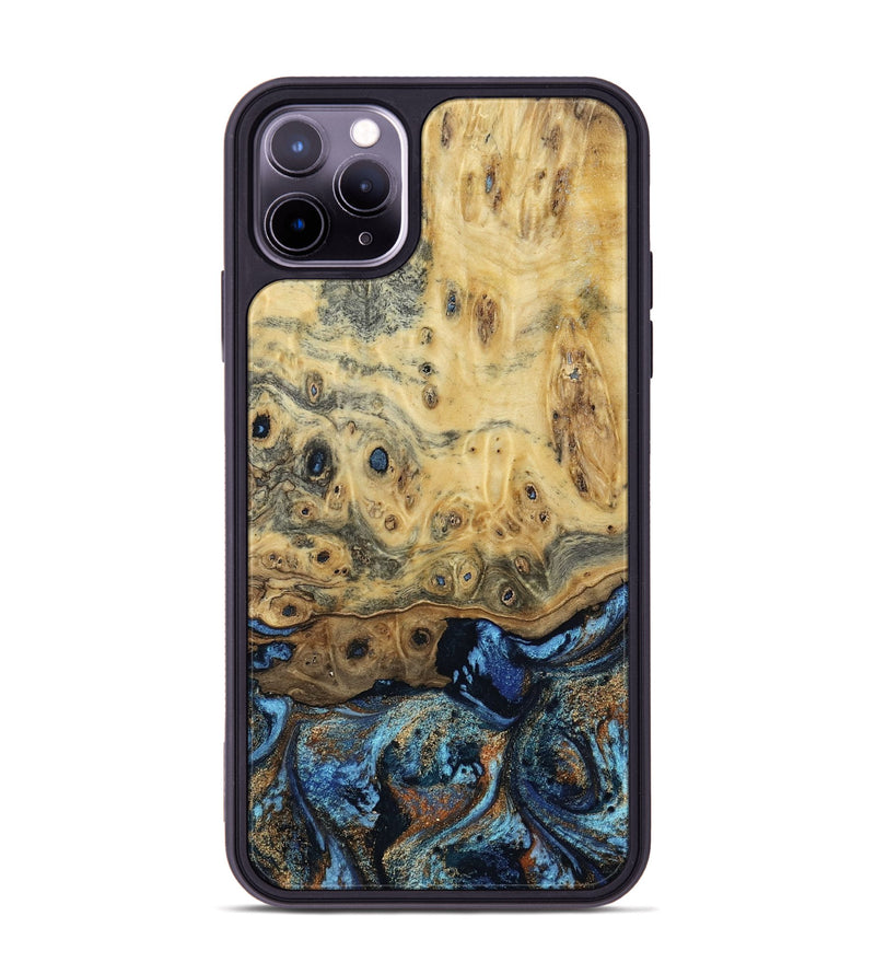iPhone 11 Pro Max Wood Phone Case - Matilda (Teal & Gold, 802460)