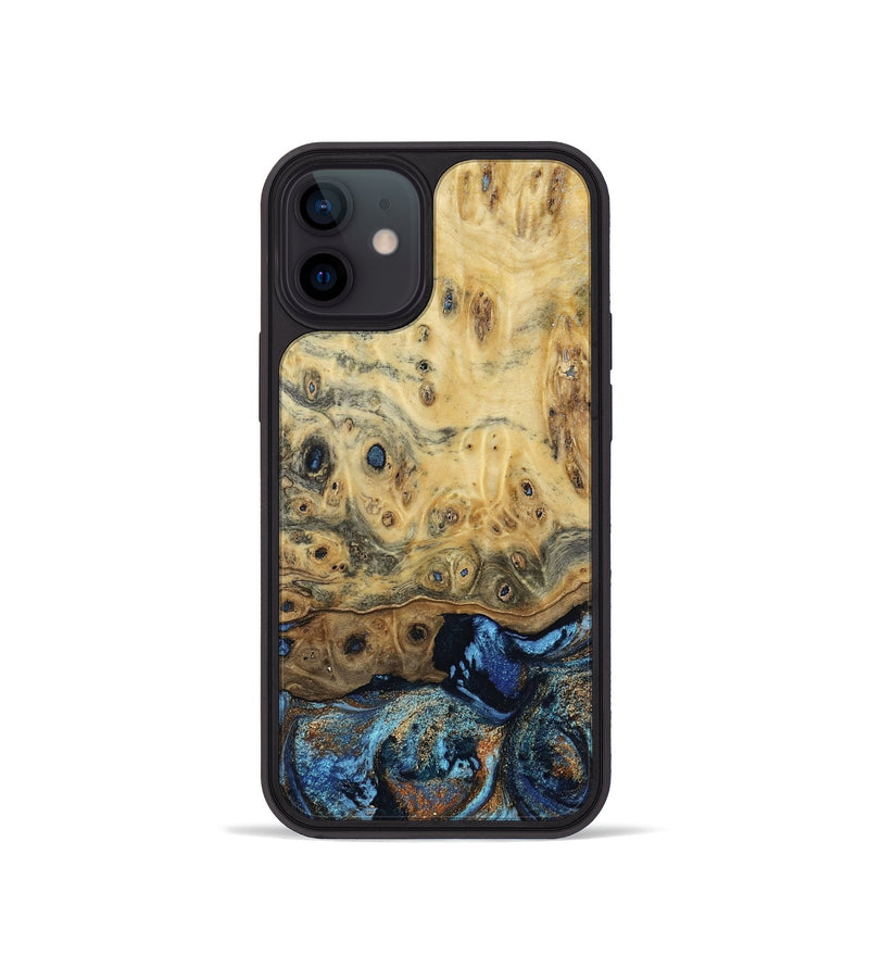 iPhone 12 mini Wood Phone Case - Matilda (Teal & Gold, 802460)