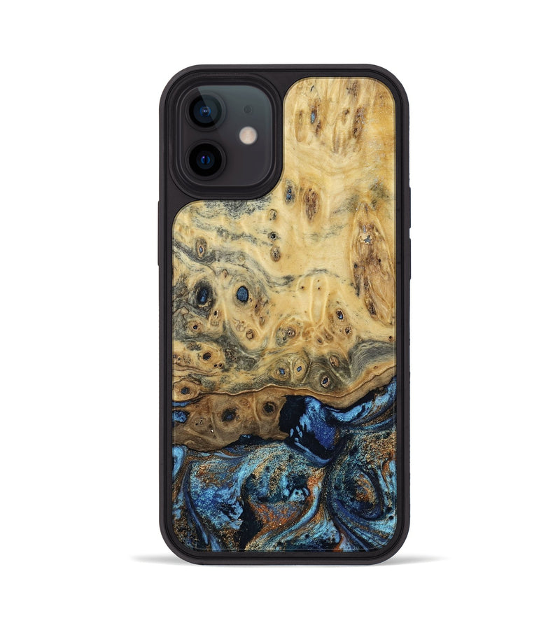 iPhone 12 Wood Phone Case - Matilda (Teal & Gold, 802460)
