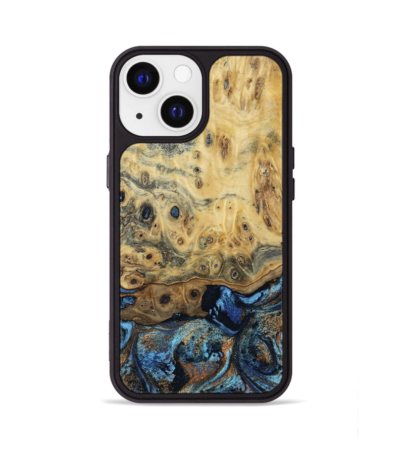 iPhone 13 Wood Phone Case - Matilda (Teal & Gold, 802460)