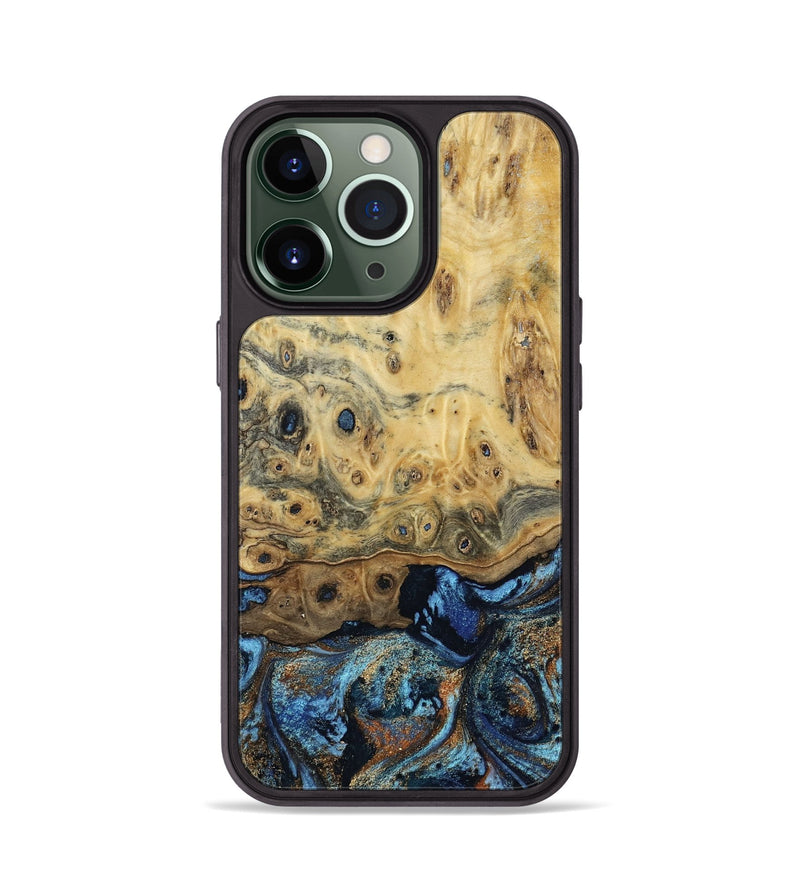 iPhone 13 Pro Wood Phone Case - Matilda (Teal & Gold, 802460)