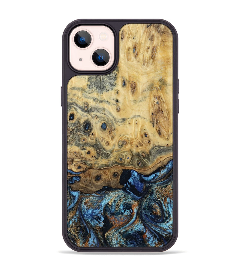 iPhone 14 Plus Wood Phone Case - Matilda (Teal & Gold, 802460)