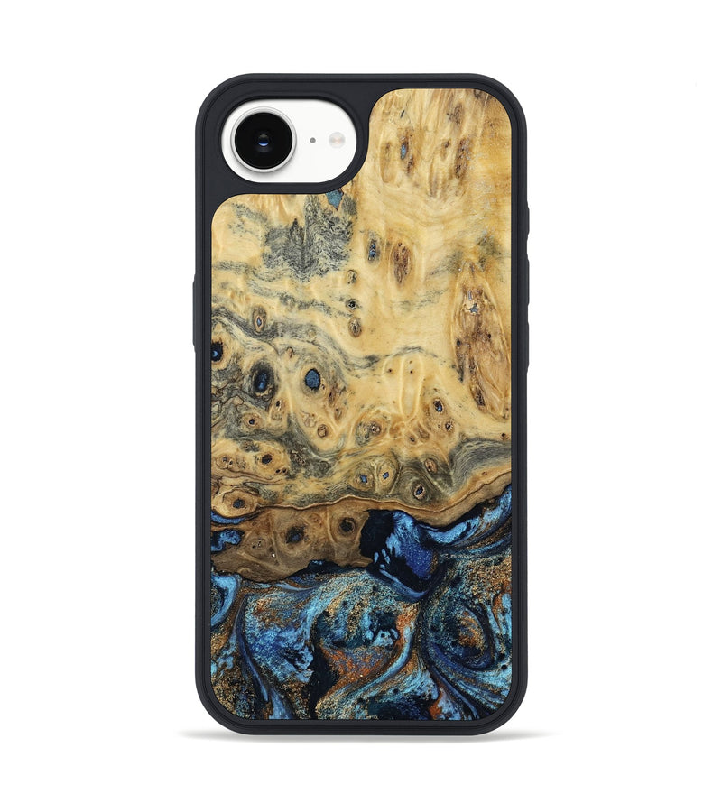 iPhone 16e Wood Phone Case - Matilda (Teal & Gold, 802460)