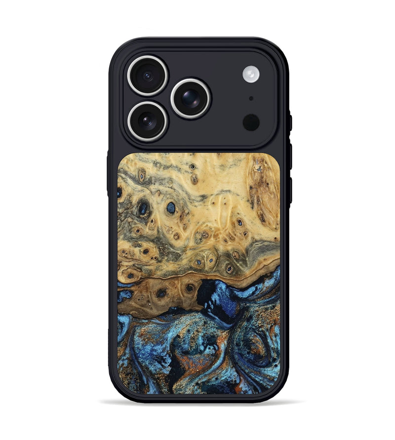 iPhone 17 Pro Wood Phone Case - Matilda (Teal & Gold, 802460)