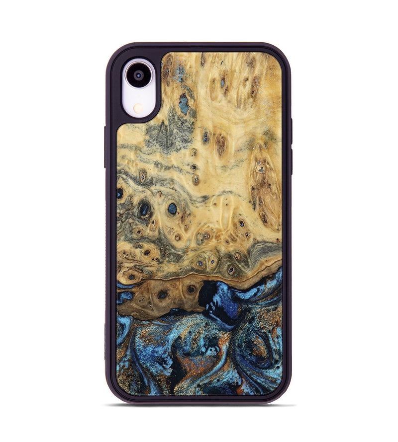 iPhone Xr Wood Phone Case - Matilda (Teal & Gold, 802460)