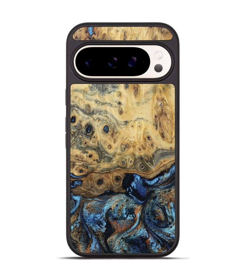 Pixel 9 Pro Wood Phone Case - Matilda (Teal & Gold, 802460)