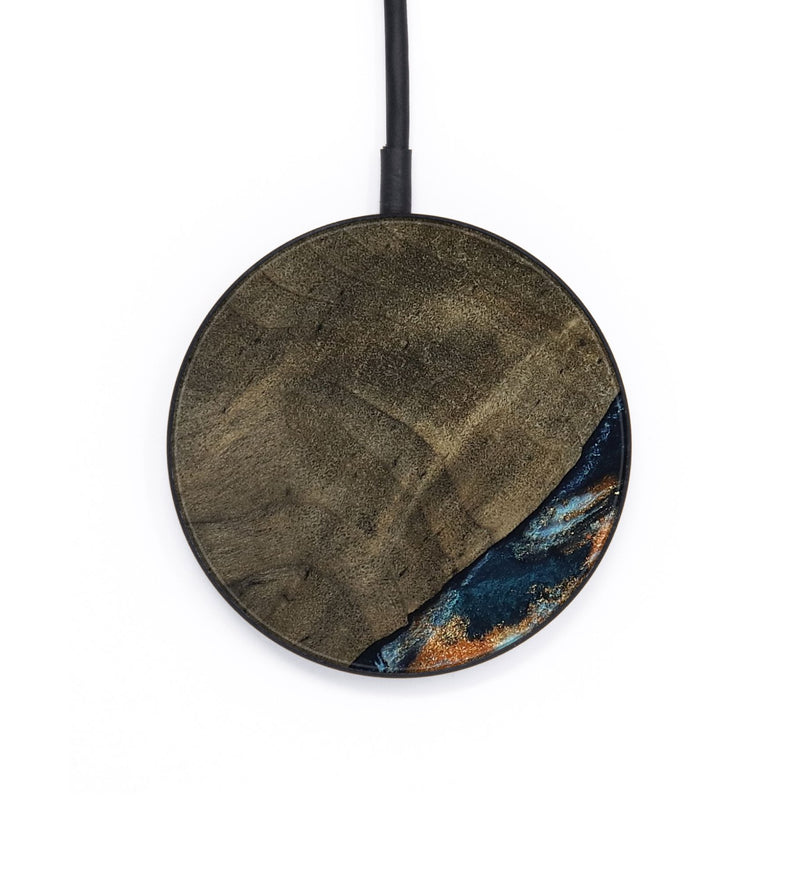 Circle Wood Wireless Charger - Daron (Teal & Gold, 802461)