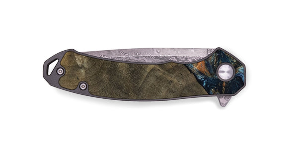 EDC Wood Pocket Knife - Daron (Teal & Gold, 802461)