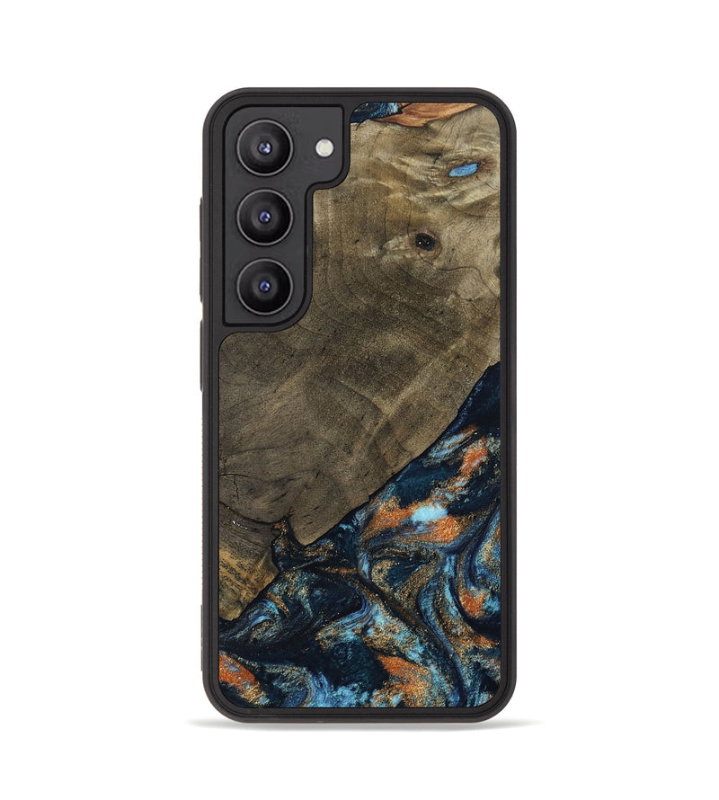 Galaxy S23 Wood Phone Case - Daron (Teal & Gold, 802461)