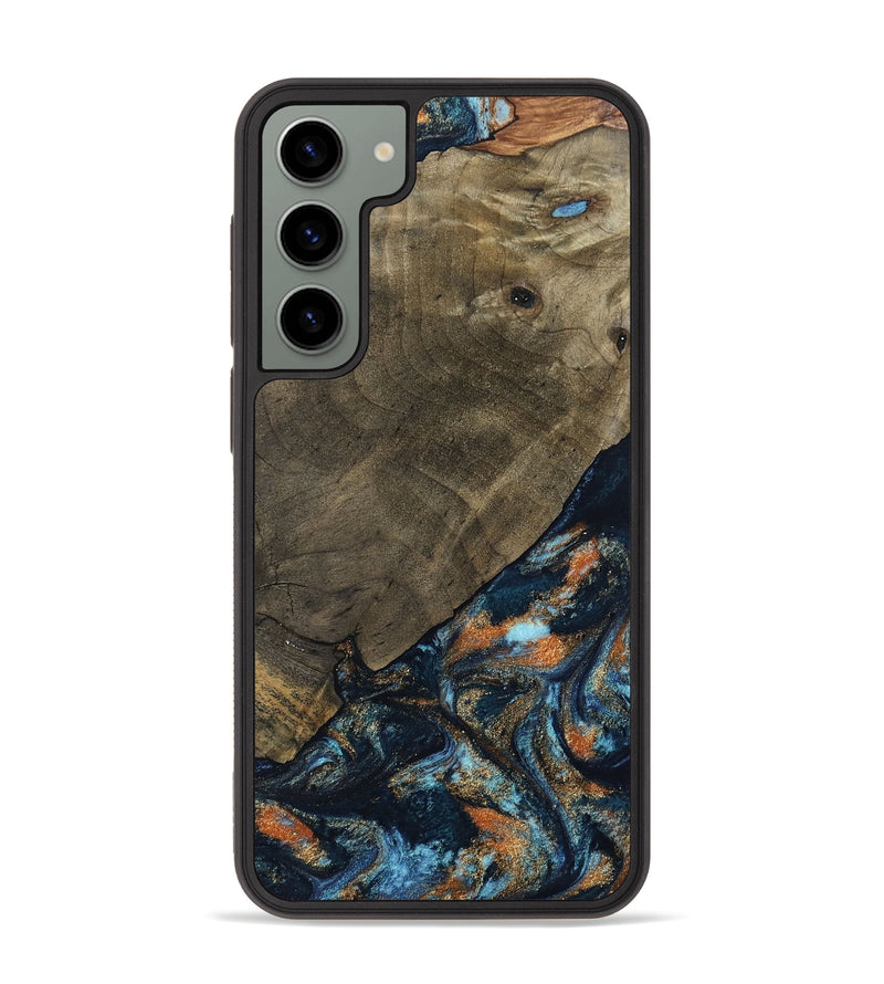 Galaxy S23 Plus Wood Phone Case - Daron (Teal & Gold, 802461)