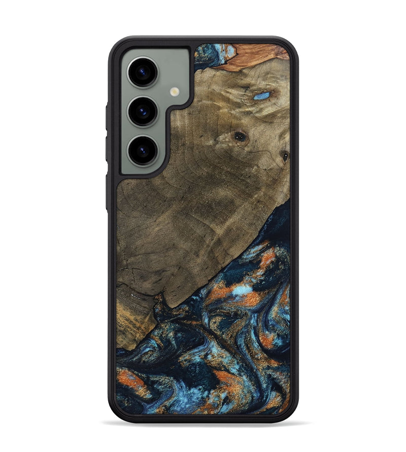 Galaxy S24 Plus Wood Phone Case - Daron (Teal & Gold, 802461)